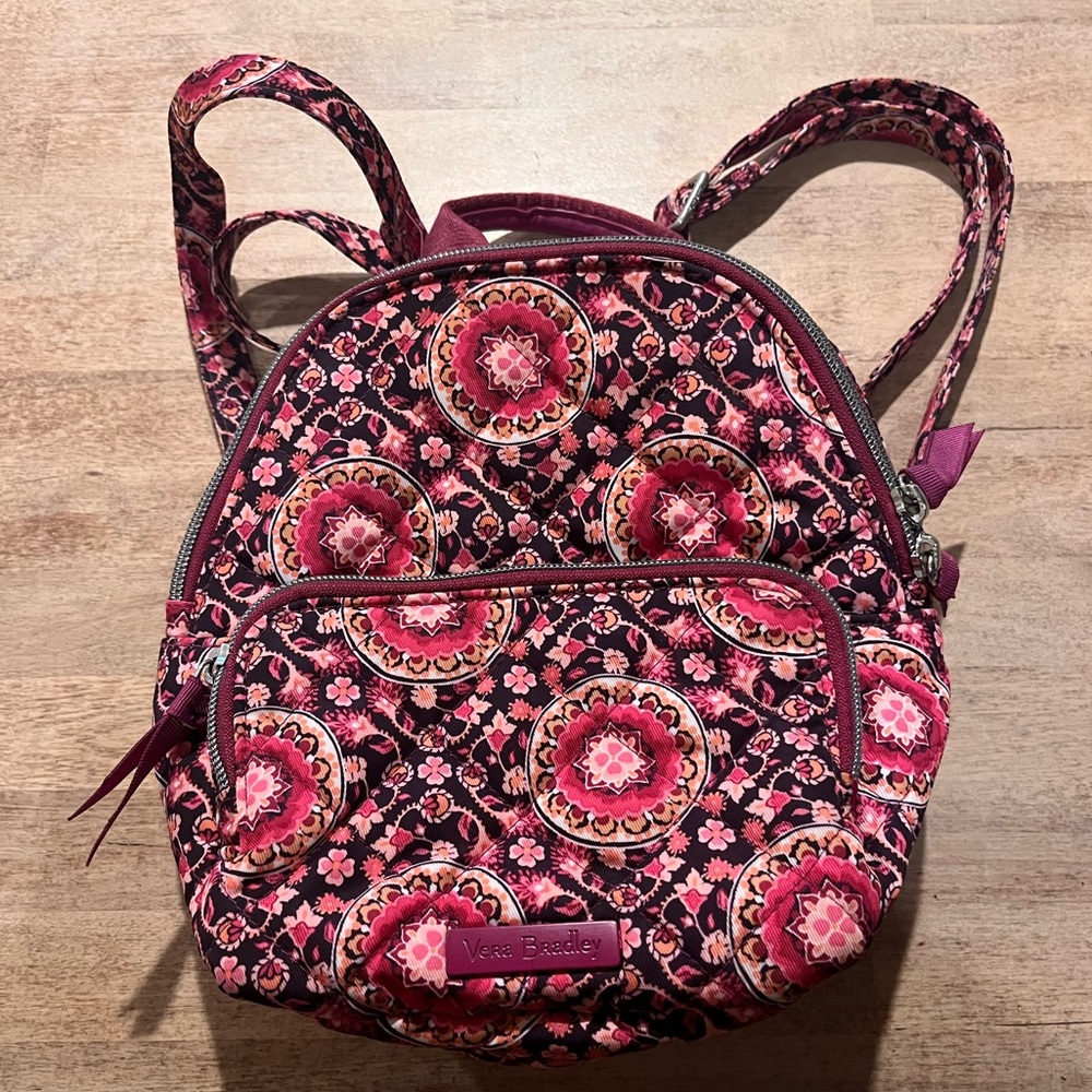 Vera Bradley Small Backpack Raspberry Medallion - image 1